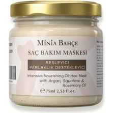 Renas Store Minia Bahçe Saç Bakım Maskesi, Argan Squalene ve Biberiye Yağı ile Yoğun Besleyici Onarıcı Doğal Maske, Kuru ve Yıpranmış Saçlar Için, 75 ml