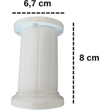 Simkar Ayarlı Mobilya Ayağı 8 cm Beyaz - Mutfak Altı, Dolap Ayağı, Komodin, Baza, Kanepe Koltuk Ayağı, Gardrop Ayağı (4 Adet)