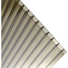 Kaleli Çatı 6 mm Füme Polikarbon Levha Çatı Sundurma Balkon Garaj Sera Kaplama 100X100 cm