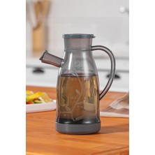 Renas Store Yağlık Sirkelik Şeffaf Sosluk 700ML, Bpa Içermez, Bulaşık Makinesine Uygun, Gıdayla Temas Uygun Yağdanlık, Kapaklı Ağız, 22.5cm Yükseklik (1, Şeffaf)