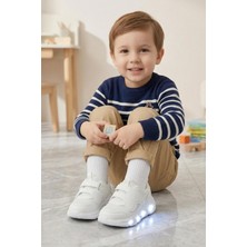 Papuç Sepeti Aida Unisex Bebek Filelli Işıklı Hafif Rahat Spor Ayakkabı
