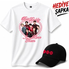 BarsDepo Bts Baskılı Tişört, Premıum Kalite Unisex Çocuk / Yetişkin (Şapka Hedıyelı)