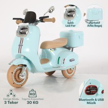 SmartFox Akülü 3 Tekerli Çocuk Motoru Işıklı Elektrikli Motosiklet 6V