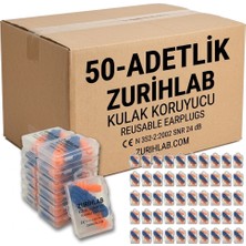 ZURIHLAB Kulak Koruyucu - Kulak Tıkacı - Gürültü Ses Önleyici - 50 Adetlik Toptan Set
