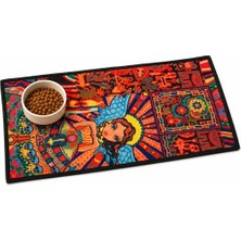 Esranın Dünyası Pawtools Köpek Mama ve Su Kabı Matı - Renkli (60 Cm)