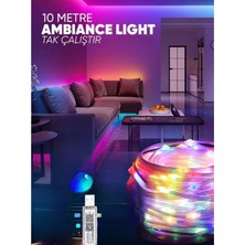 Huzur Elektrik 10 Metre Rgb  Magic Led Müzik Rgb Şerit Su Geçirmez