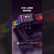 Dossimo Nitrocool Rgb Işıklı LCD Göstergeli Yükselebilen Notebook Soğutucu S25