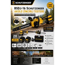 SCHUTZENGER DJ16 Şarjlı Teleskopik Dal Ağaç Kesme Makinesi 40CM  Çift Akülü Kömürsüz Motor Uzayan Gövde Sarı