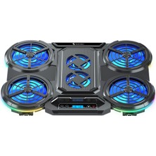 Esranın Dünyası Gameagle 6 Fanlı Rgb Notebook Soğutucu, 9-17 Inç Laptop Uyumlu, 7 Kademeli Yükseklik Ayarı, Dijital Ekran Kontrollü, 142CFM Güçlü Hava Akışı, Sessiz Çalışma ve Şık 10 Farklı Işık Modu Desteği Ea-04