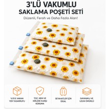 Esranın Dünyası 3'lü Vakumlu Hurç Saklama Seti Şeffaf Ön Yüzlü Yorgan Battaniye Kıyafet Düzenleme ve Depolama Poşeti