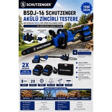 SCHUTZENGER DJ17 Şarjlı Teleskopik Dal Ağaç Kesme Makinesi 40CM  2 Batarya Kömürsüz Motor Uzayan Gövde Mavi