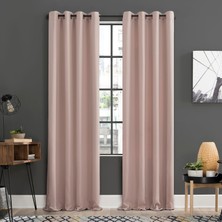 Esranın Dünyası Sun Zero Soho 2'li Paket Enerji Verimli Karartma Halkalı Perde Panel Çifti, 137 cm x 160 Cm, Pembe