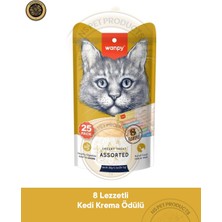 Wanpy Karışık 8 lezzetli Krema Kedi Ödül Maması 25x14gr