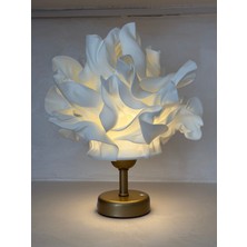 Maison Avf Beyaz Atelier Tasarım Kablosuz Şarjlı Masa Lambası - Alt Eskitme Gold