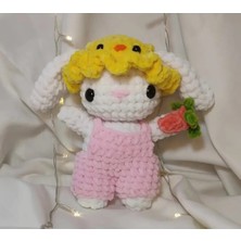 Zeanqua El Yapımı Tek Parça Tığ Işi Peluş: Civciv Şapkalı Tavşan Amigurumi