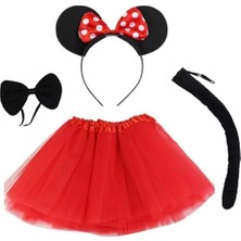 Renas Store Minnie Mouse Kostüm Seti Etek Taç Kuyruk Papyon Gösteri Seti