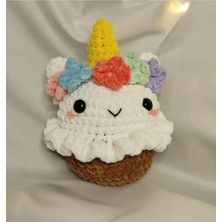Zeanqua El Yapımı Tek Parça Tığ Işi Peluş: Unicorn Prenses Cupcake Amigurumi