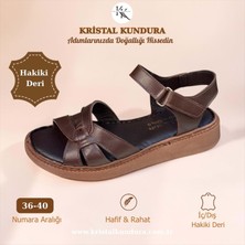 Kristal Mtf.11 Tam Ortopedik Hakiki Deri Kadın Sandalet