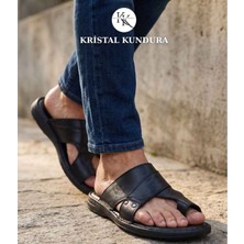 Kristal KR.334 Tam Ortopedik Hakiki Deri Yumuşak Tabanlı Erkek Terlik