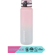 Uzspace 1000ML Yeni Çift Renkli Sızdırmaz Bpa Içermez Kilitlenebilir Kapaklı El Askılı Soft-Touch Yüzeyli Motivasyonel Tritan Su Matarası