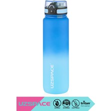 Uzspace 1000ML Yeni Çift Renkli Sızdırmaz Bpa Içermez Kilitlenebilir Kapaklı El Askılı Soft-Touch Yüzeyli Motivasyonel Tritan Su Matarası