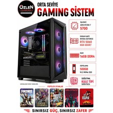 Özlen X37 RYZEN 7 5700 RTX 5060 8GB 16GB RAM 500GB M.2 SSD Oyuncu Bilgisayarı