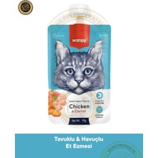 Wanpy Tavuk & Havuç Kedi Et Ezmesi Kedi Ödül Maması 90 gr