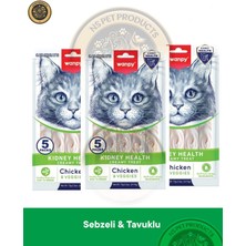 Wanpy Kidney Health - Böbrek Sağlığı Desteği Tavuk & Sebze Kedi Krema Ödül Maması Seti 3 adet - 5x14 gr