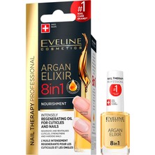 EVELİNE Eveline 8 In 1 Argan Elixir Tırnak Bakım Yağı 12 ml Hasar Görmüş Tırnaklar İçin Besleyici Yağ