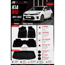 Ar Alberto Rossi Kia Rio 2017-2023 Araca Özel 3D Paspas + 3D Bagaj Havuzu