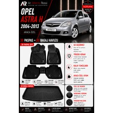 Ar Alberto Rossi Opel Astra H 2004-2013 Araca Özel 3D Paspas + 3D Bagaj Havuzu
