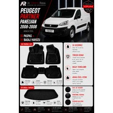 Ar Alberto Rossi Peugeot Partner Panelvan 2008-2008 Araca Özel 3D Paspas + 3D Bagaj Havuzu