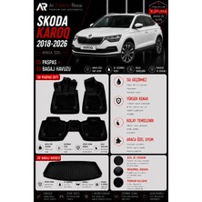Ar Alberto Rossi Skoda Karoq 2018-2026 Araca Özel 3D Paspas + 3D Bagaj Havuzu