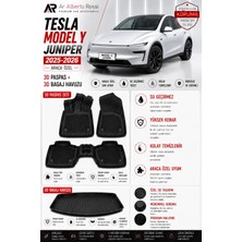 Ar Alberto Rossi Tesla Model Y Juniper 2025-2026 Araca Özel 3D Paspas + 3D Bagaj Havuzu