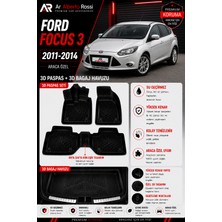 Ar Alberto Rossi Ford Focus 3 2011-2014 Araca Özel 3D Paspas + 3D Bagaj Havuzu