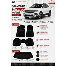 Ar Alberto Rossi Volkswagen T-Cross 2019-2026 Araca Özel 3D Paspas + 3D Bagaj Havuzu