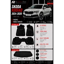 Ar Alberto Rossi Skoda Kodiaq 2024-2026 Araca Özel 3D Paspas + 3D Bagaj Havuzu