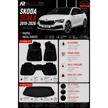 Ar Alberto Rossi Skoda Scala 2019-2026 Araca Özel 3D Paspas + 3D Bagaj Havuzu