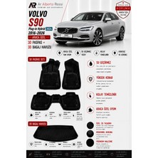 Ar Alberto Rossi Volvo S90 PLUG-IN2024 2016-2026 Araca Özel 3D Paspas + 3D Bagaj Havuzu