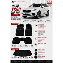 Ar Alberto Rossi Volvo XC90 2017-2026 Araca Özel 3D Paspas + 3D Bagaj Havuzu
