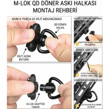 Vanckey Taktik Askı Kayışı Bağlantı Aparatı - Tüfek Sling Döner Pim Montaj Adaptörü