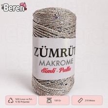 Zümrüt Simli Pullu Makrome Çanta ve Supla Ipliği - Renk 465 - 150 gr - 210 Metre