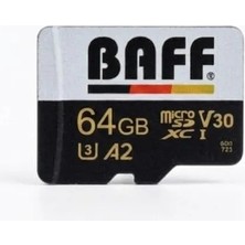 Baff 64 GB Micro Sdhc Hafıza Kartı - 4K Video Kayıt Destekli U3 A2 V30 Kamera, Güvenlik Kamerası ve Araç Içi Kamera Kartı