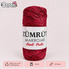 Zümrüt Simli Pullu Makrome Çanta ve Supla Ipliği - Renk 431 - 150 gr - 210 Metre