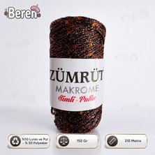 Zümrüt Simli Pullu Makrome Çanta ve Supla Ipliği - Renk 448-B - 150 gr - 210 Metre