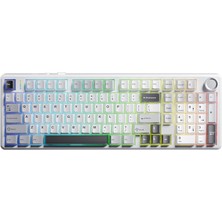 Aula F99 Pro 3 Modlu Rgb Hot Swap Mekanik Star Vector Switch Kablosuz Makrolu Klavye Gri