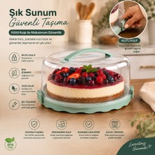 Porsima L-00501 Gri Kek Pasta Saklama Kabı Borcam 26x26x13 cm Sızdırmaz Tasarım ile Taşıma Kolaylığı