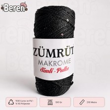 Zümrüt Simli Pullu Makrome Çanta ve Supla Ipliği - Renk 448-1 - 150 gr - 210 Metre