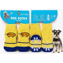 Kaymaz Silikon Tabanlı Köpek Çorabı - Parke / Ev Içi Pati Koruyucu Pati Çorabı (4 Adet)