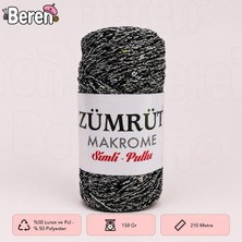 Zümrüt Simli Pullu Makrome Çanta ve Supla Ipliği - Renk 448-2 - 150 gr - 210 Metre